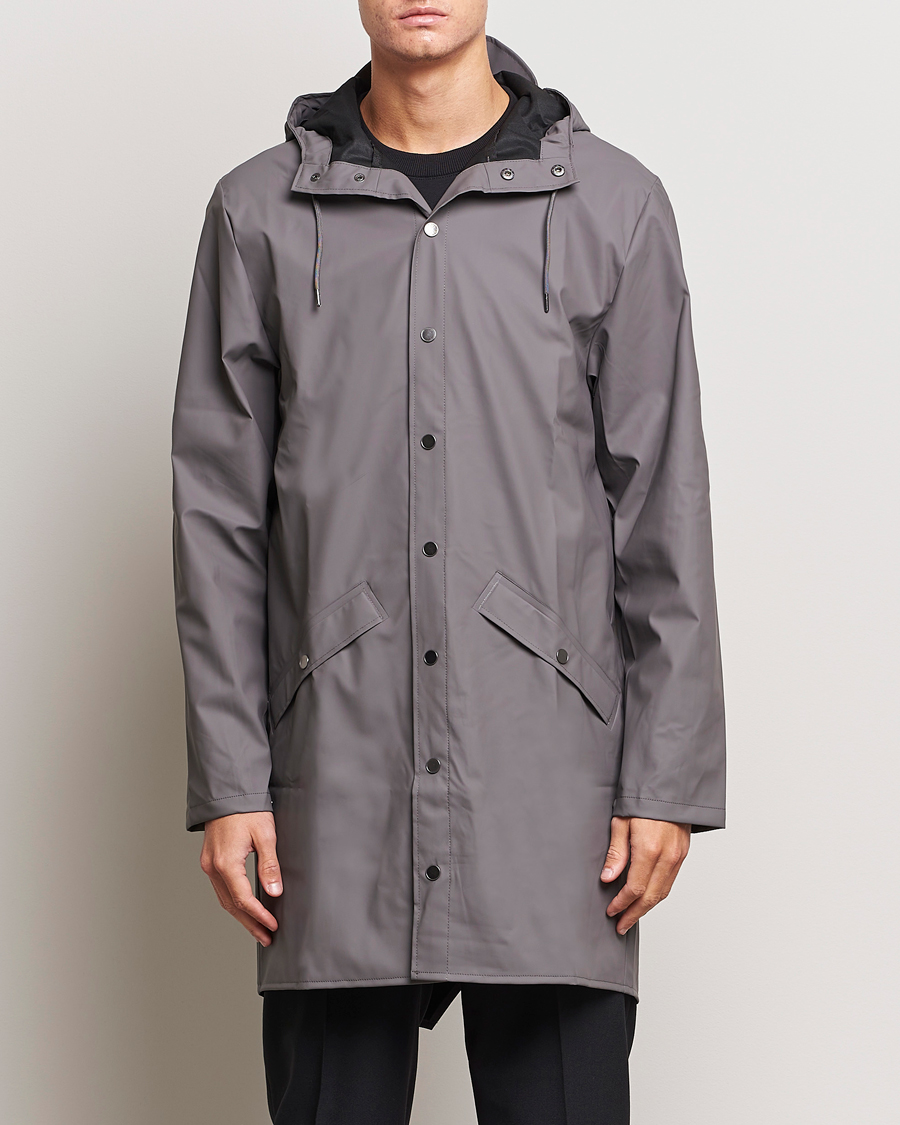 Herre | Regnjakker | RAINS | Long Jacket Slate Grey