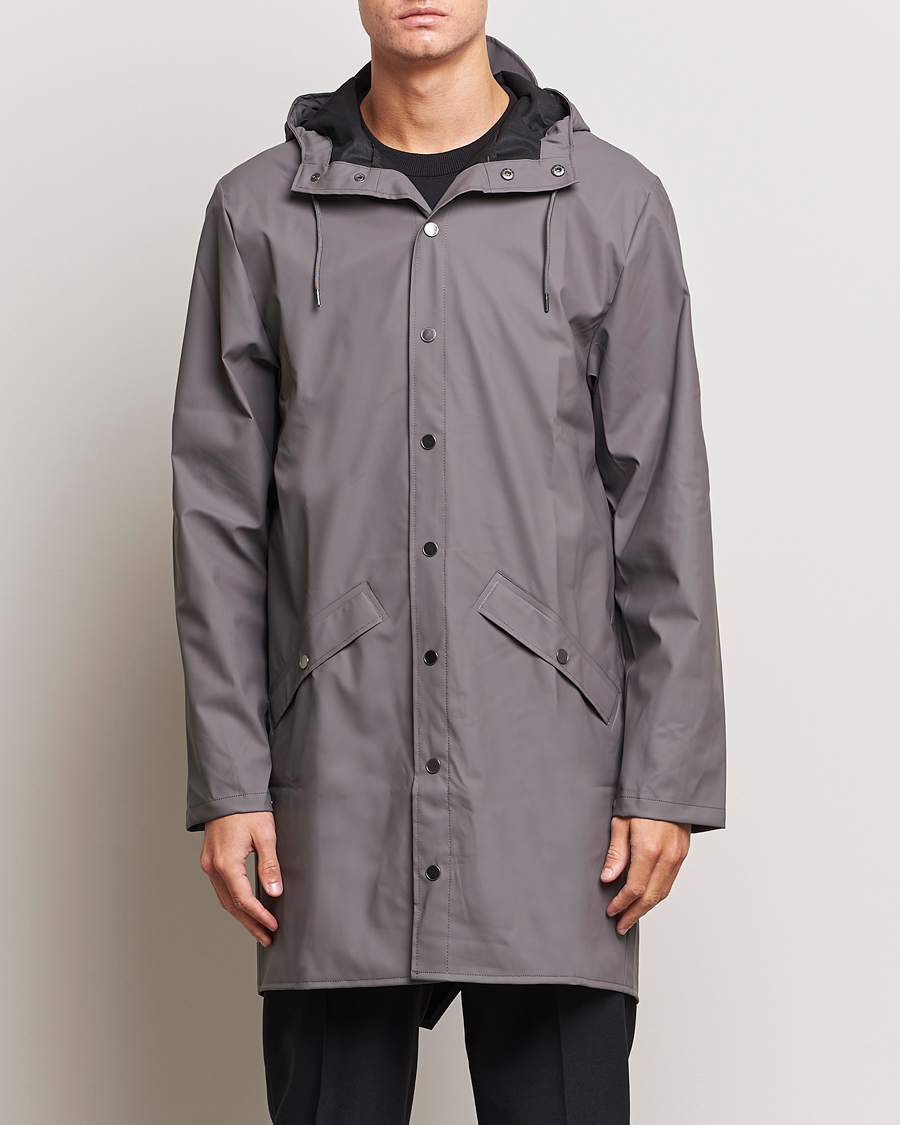 Herre | Gå regnen i møde med stil | RAINS | Long Jacket Grey