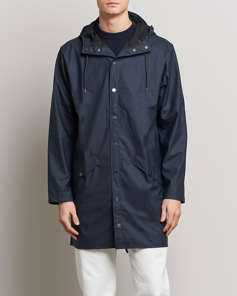 Herre | Gå regnen i møde med stil | RAINS | Long Jacket Navy