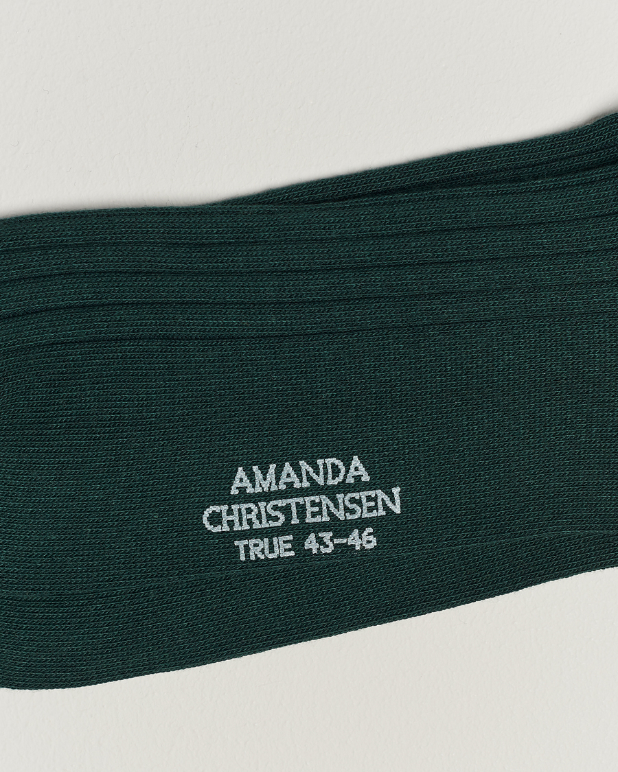 Herre | Business & Beyond | Amanda Christensen | 3-Pack True Cotton Ribbed Socks Bottle Green