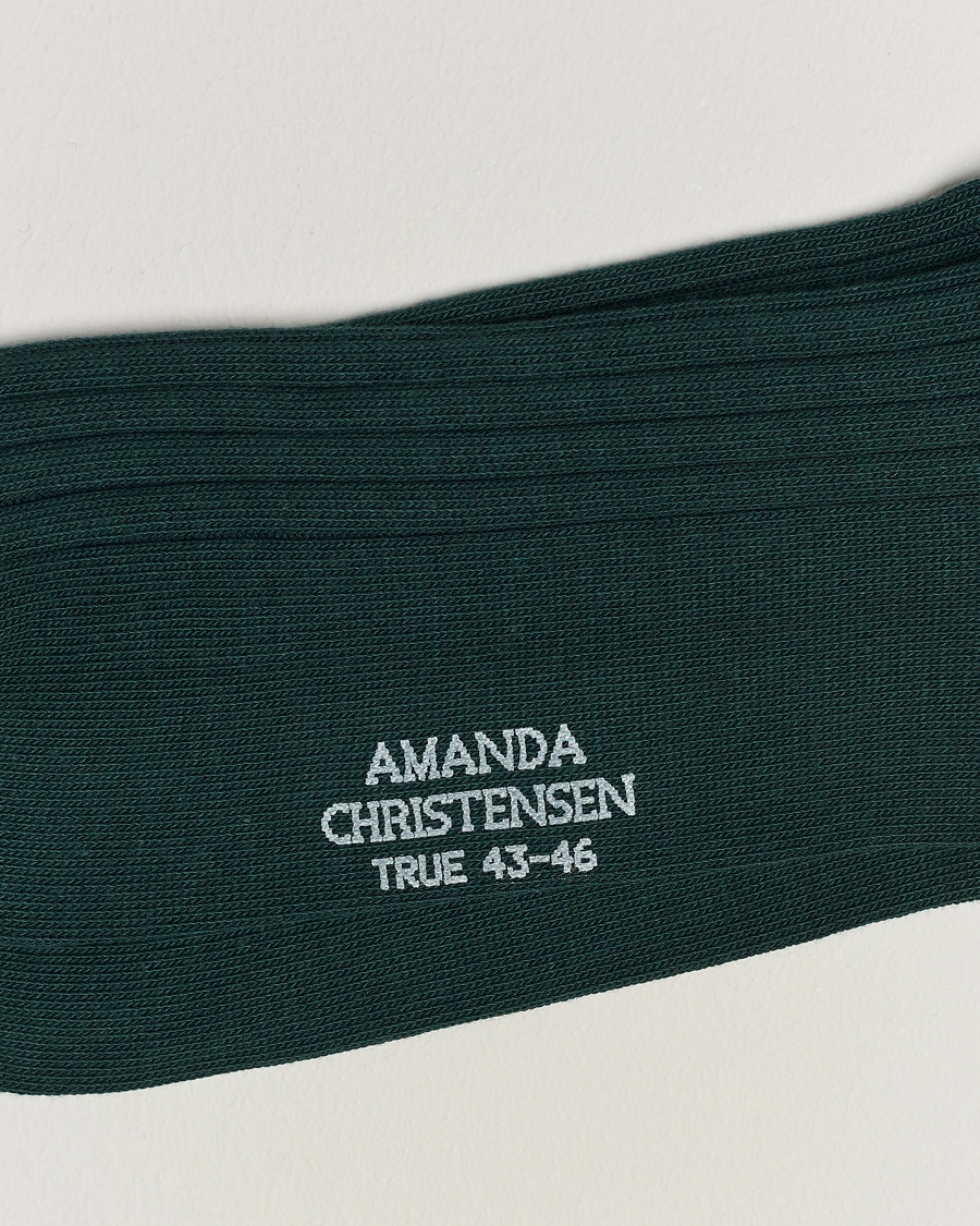 Herre | Undertøj | Amanda Christensen | 3-Pack True Cotton Ribbed Socks Bottle Green