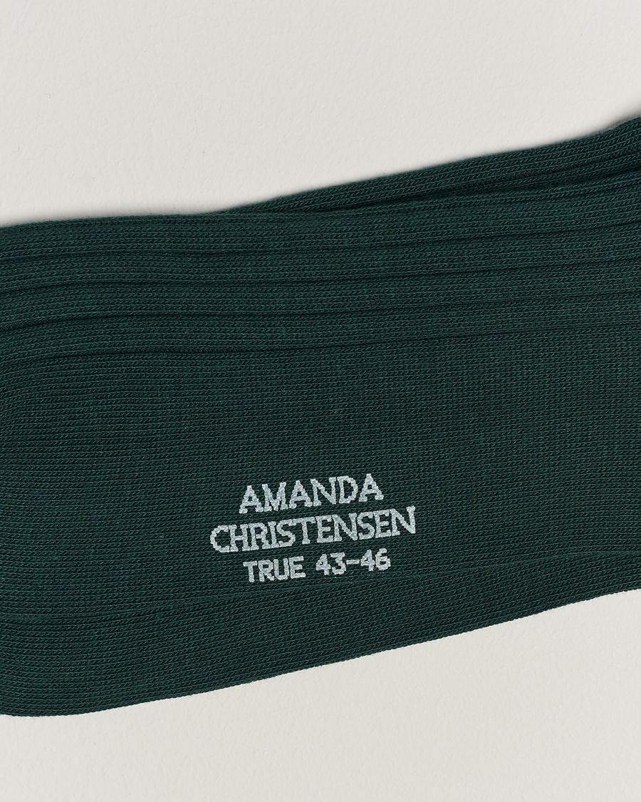 Herre | Undertøj | Amanda Christensen | 3-Pack True Cotton Ribbed Socks Bottle Green