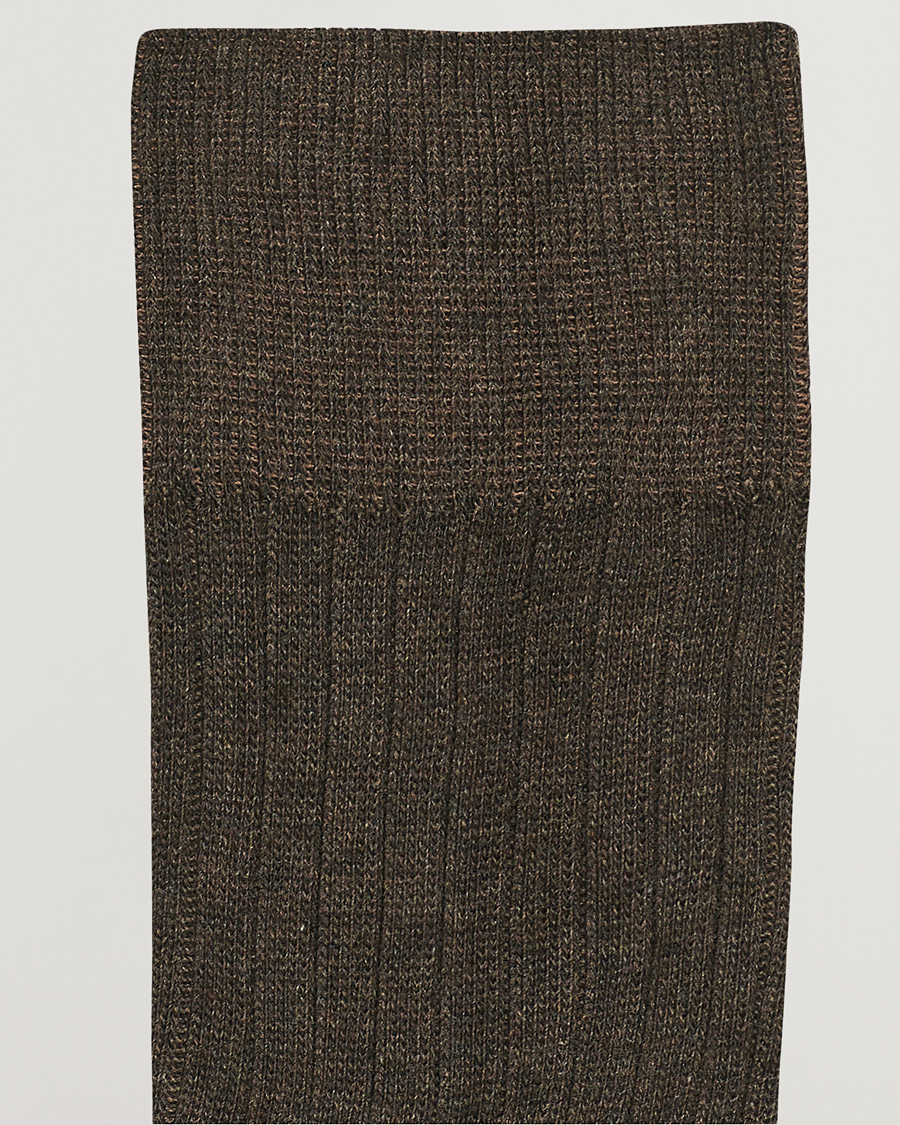 Herre | Afdelinger | Amanda Christensen | 3-Pack True Cotton Ribbed Socks Brown Melange