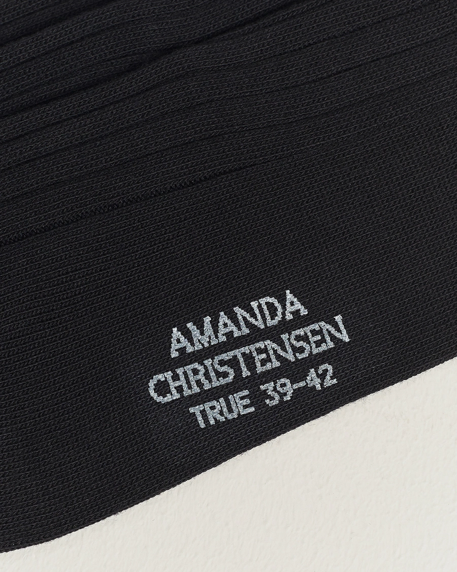Herre |  | Amanda Christensen | 3-Pack True Cotton Ribbed Socks Black