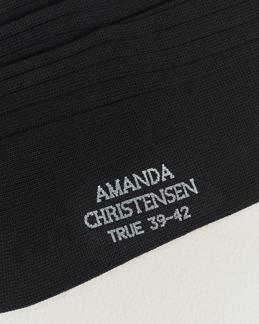 Herre | Tøj | Amanda Christensen | 3-Pack True Cotton Ribbed Socks Black