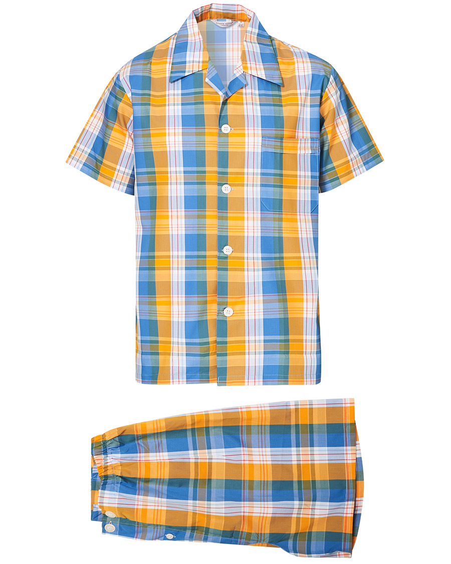Herre | Pyjamas & Morgenkåber | Derek Rose | Shortie Checked Cotton Pyjama Set Multi