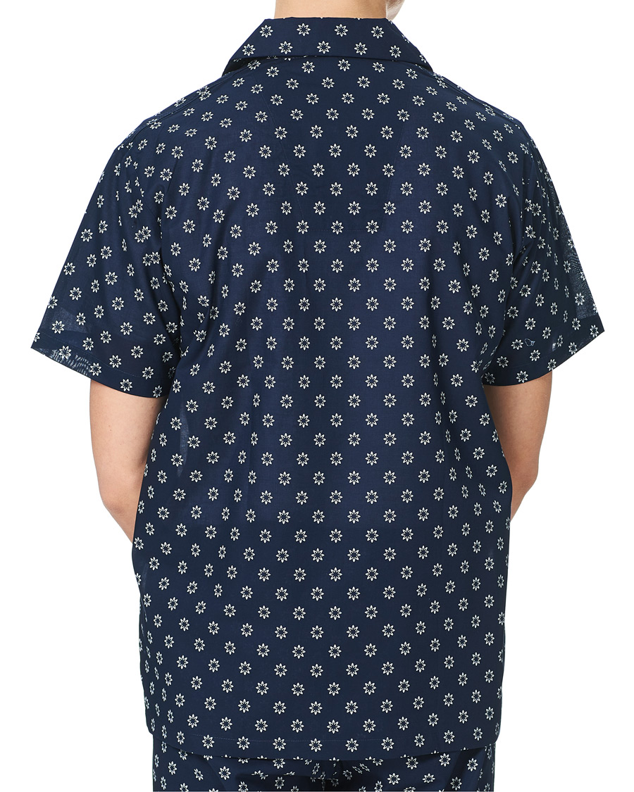 Herre | Pyjamas & Morgenkåber | Derek Rose | Shortie Printed Cotton Pyjama Set Navy
