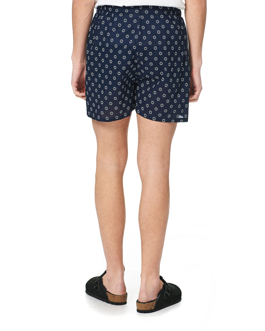Herre | Pyjamas & Morgenkåber | Derek Rose | Shortie Printed Cotton Pyjama Set Navy