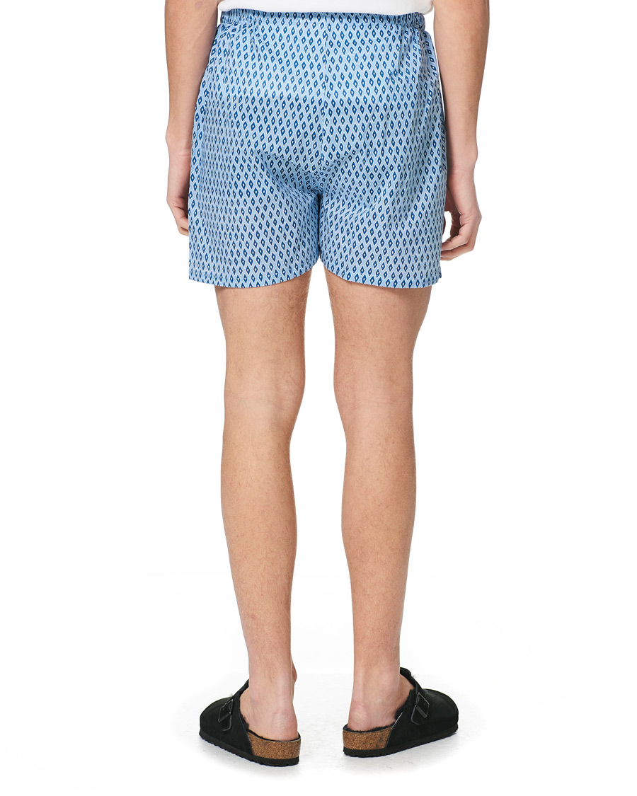 Herre | Pyjamas & Morgenkåber | Derek Rose | Shortie Printed Cotton Pyjama Set Blue