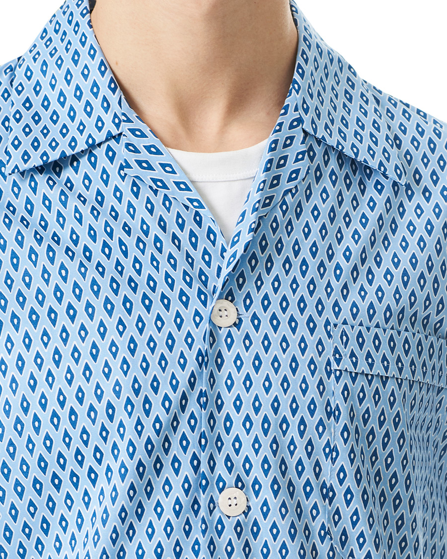 Herre | Pyjamas & Morgenkåber | Derek Rose | Shortie Printed Cotton Pyjama Set Blue