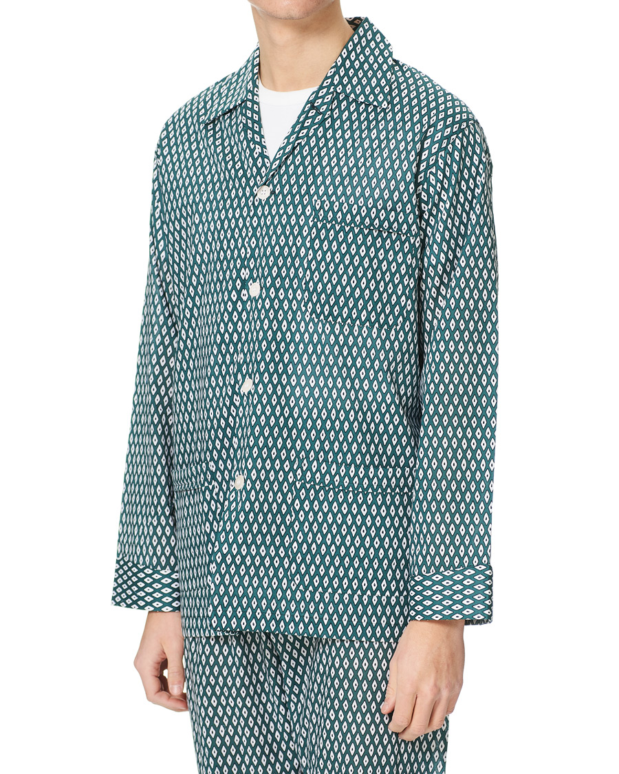 Herre | Pyjamas & Morgenkåber | Derek Rose | Printed Cotton Pyjama Set Green