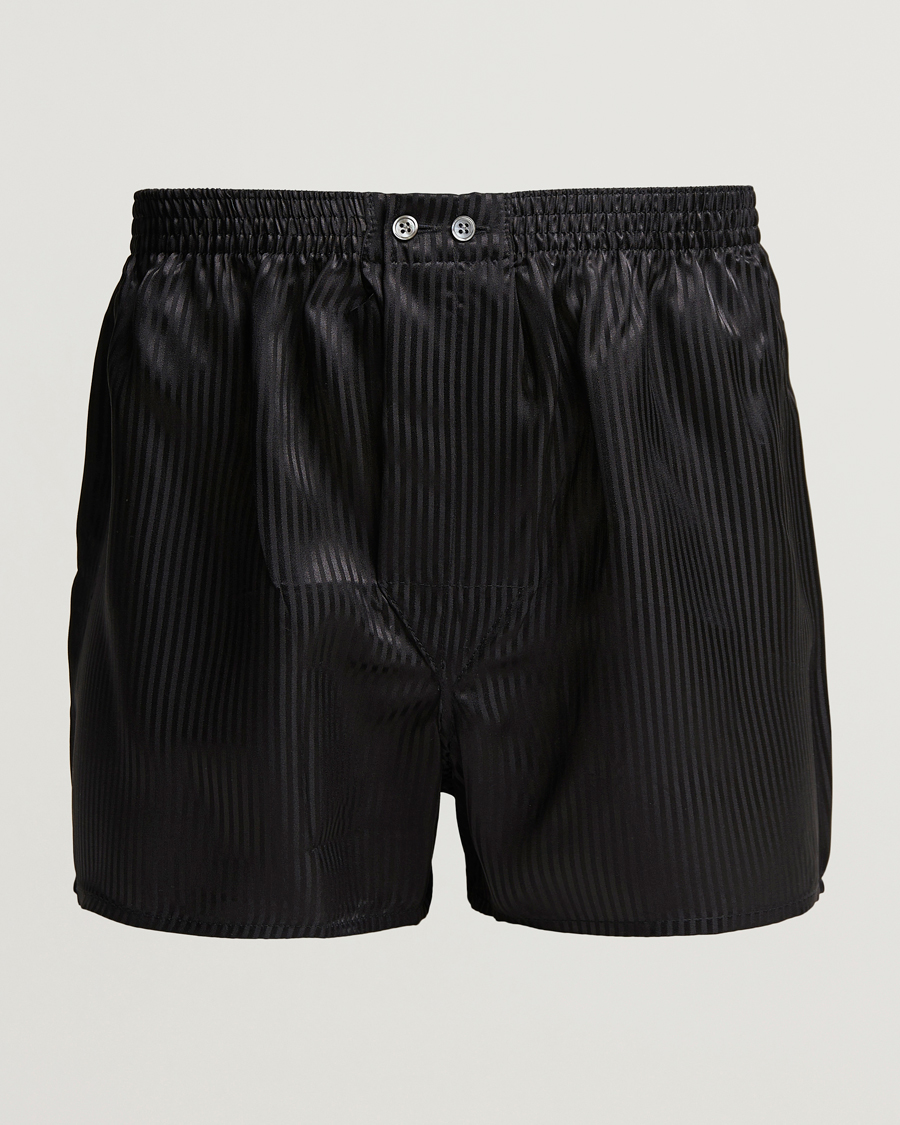 Herre | Undertøj | Derek Rose | Classic Fit Silk Boxer Shorts Black