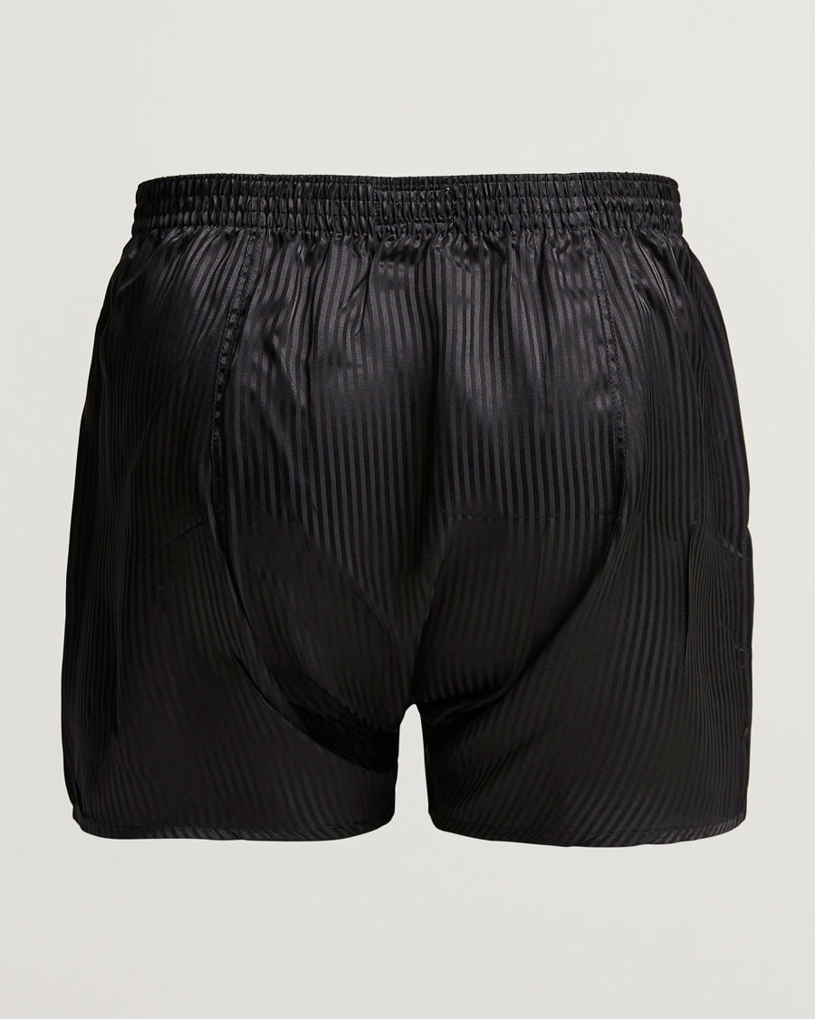 Herre | Boxershorts | Derek Rose | Classic Fit Silk Boxer Shorts Black