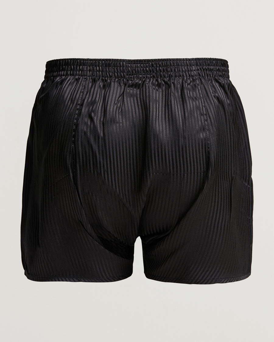 Herre | Undertøj | Derek Rose | Classic Fit Silk Boxer Shorts Black