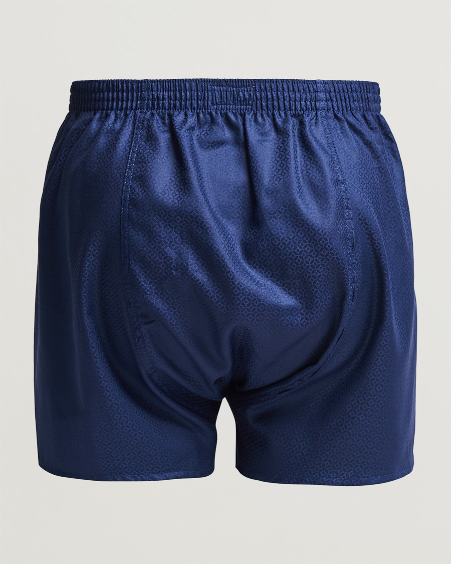 Herre |  | Derek Rose | Classic Fit Woven Cotton Boxer Shorts Navy