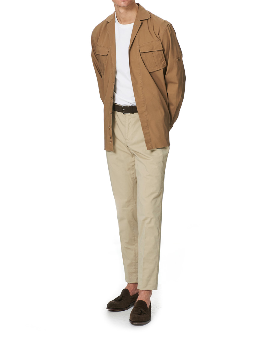 Herre | Skjorter | Lardini | Cotton Safari Pocket Overshirt Sand