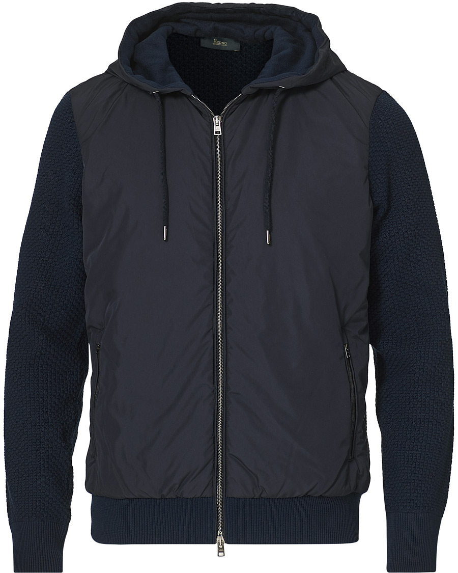 Herre | Jakker | Herno | Knitted Hybrid Jacket Navy