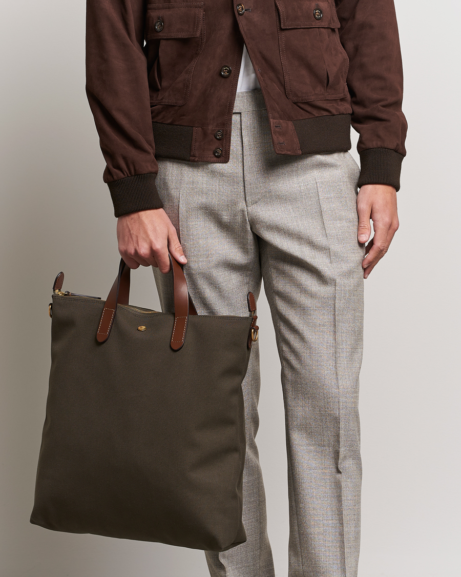 Herre | Afdelinger | Mismo | M/S Canvas Shopper Army/Cuoio