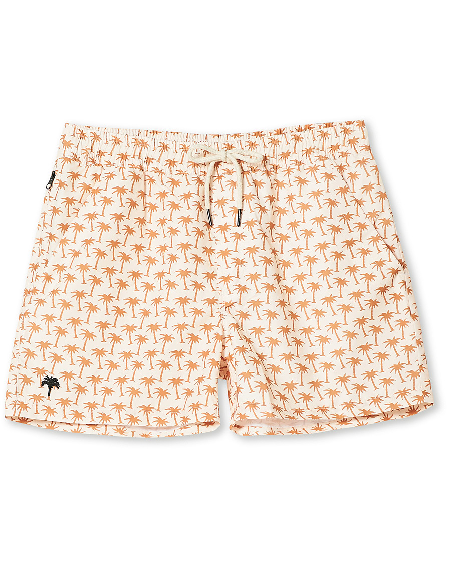 Herre | Badebukser | OAS | Printed Swim Shorts Beige Palm