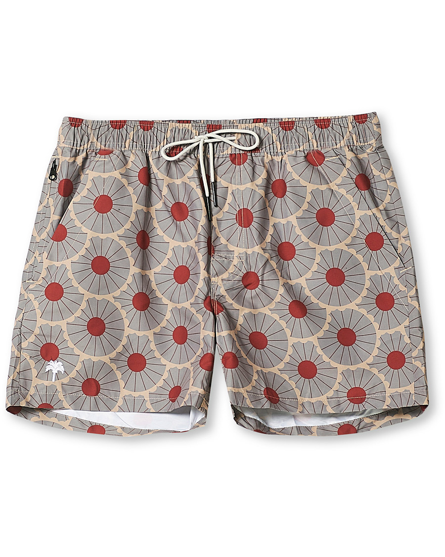 Herre | Badebukser | OAS | Printed Swim Shorts Grey Gatsby