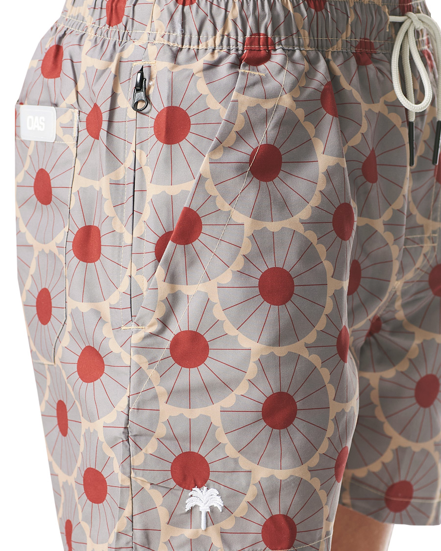 Herre | Badebukser | OAS | Printed Swim Shorts Grey Gatsby