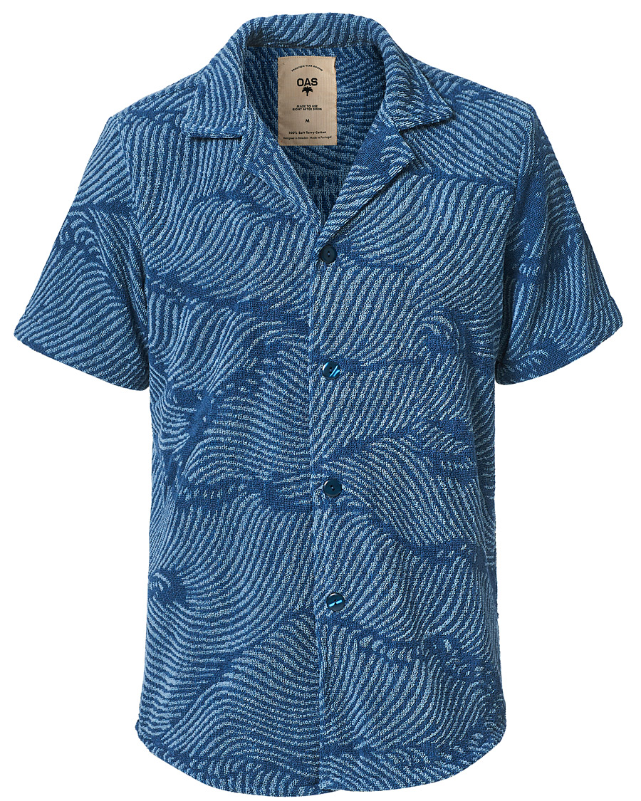 Herre | Skjorter | OAS | Wavy Terry Short Sleeve Shirt Blue