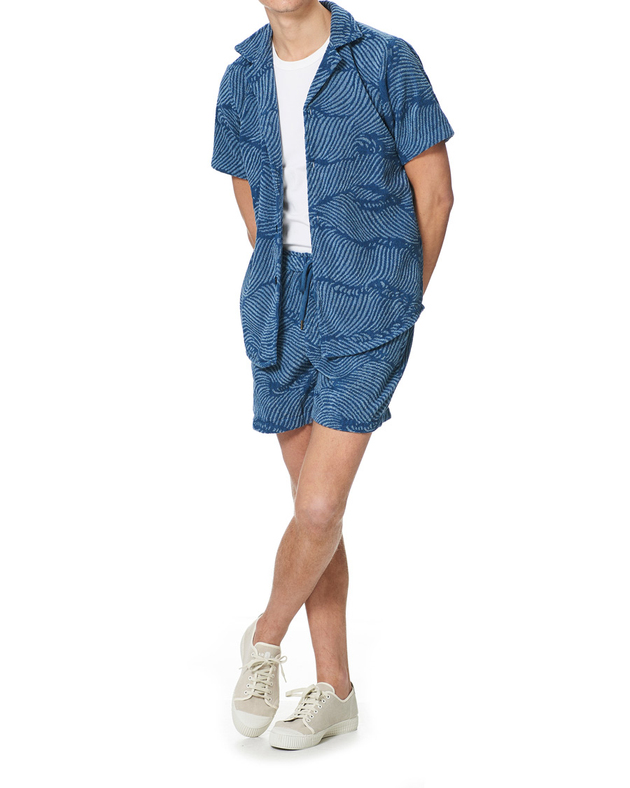 Herre | Skjorter | OAS | Wavy Terry Short Sleeve Shirt Blue