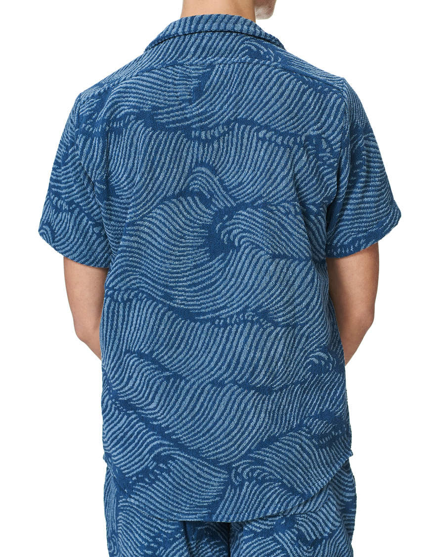 Herre | Skjorter | OAS | Wavy Terry Short Sleeve Shirt Blue