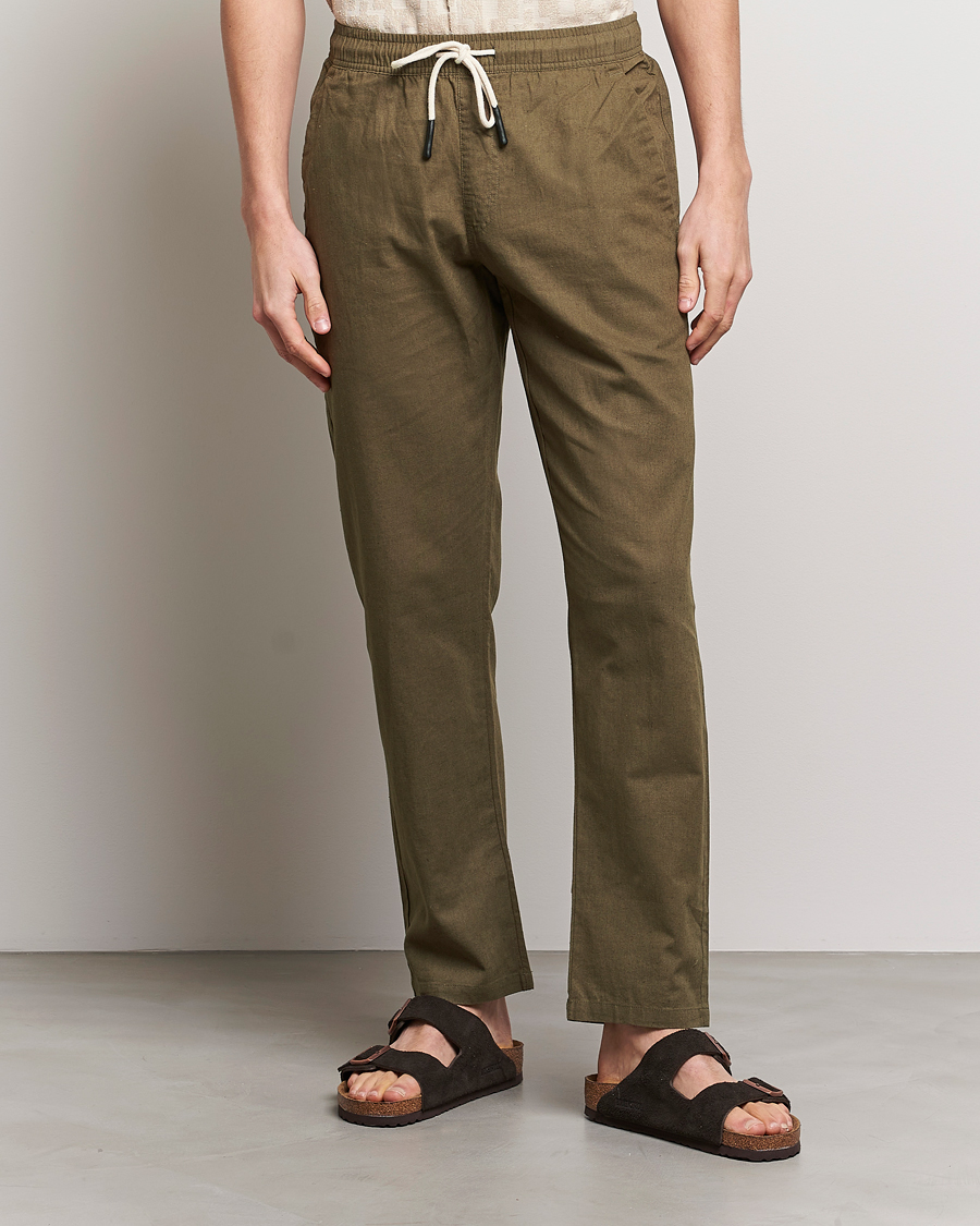 Herr | Linnebyxor | OAS | Linen Long Pants Army