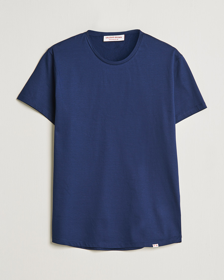 Herre | T-Shirts | Orlebar Brown | OB Crew Neck Mercerised Cotton Tee Navy