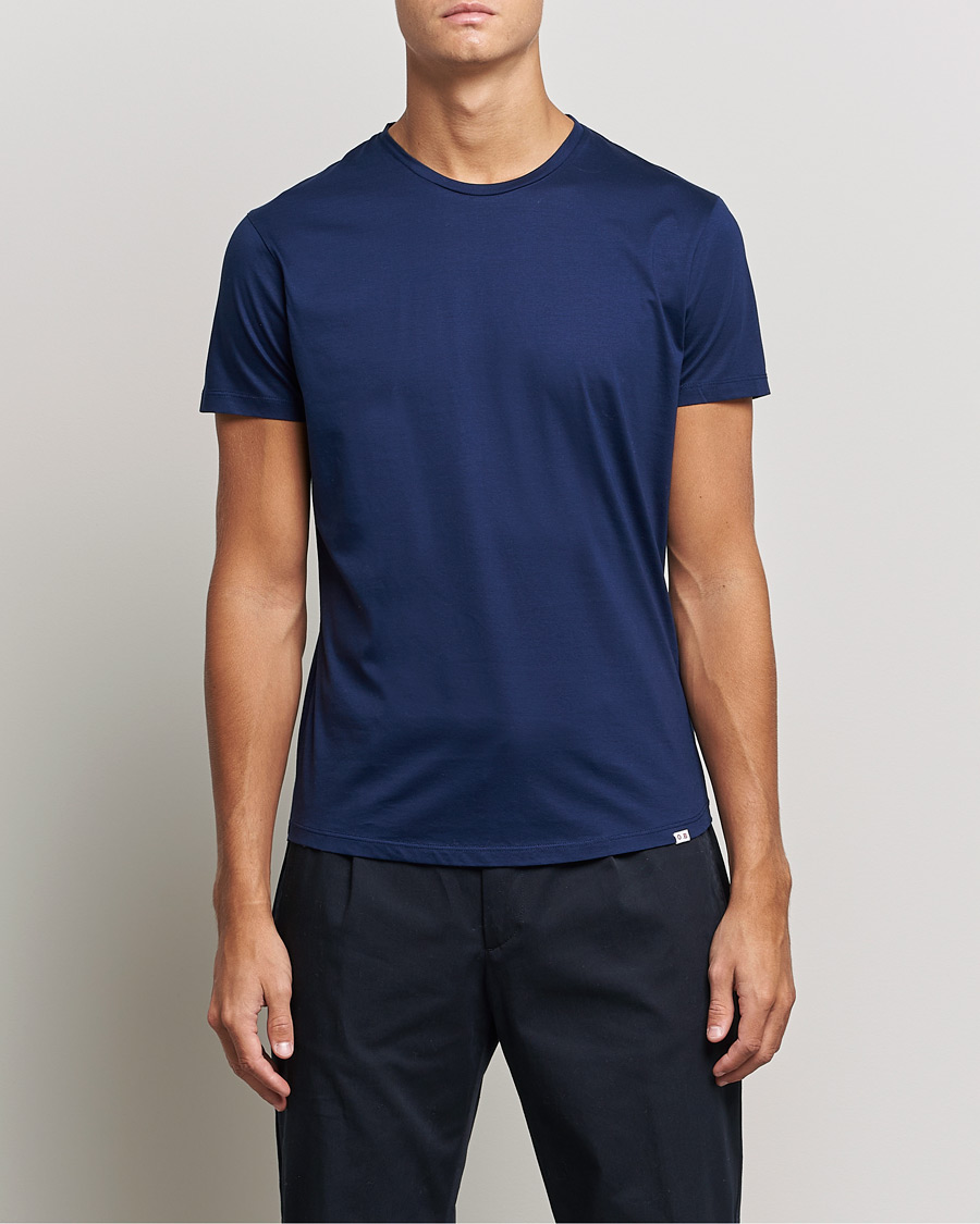 Herre |  | Orlebar Brown | OB Crew Neck Mercerised Cotton Tee Navy