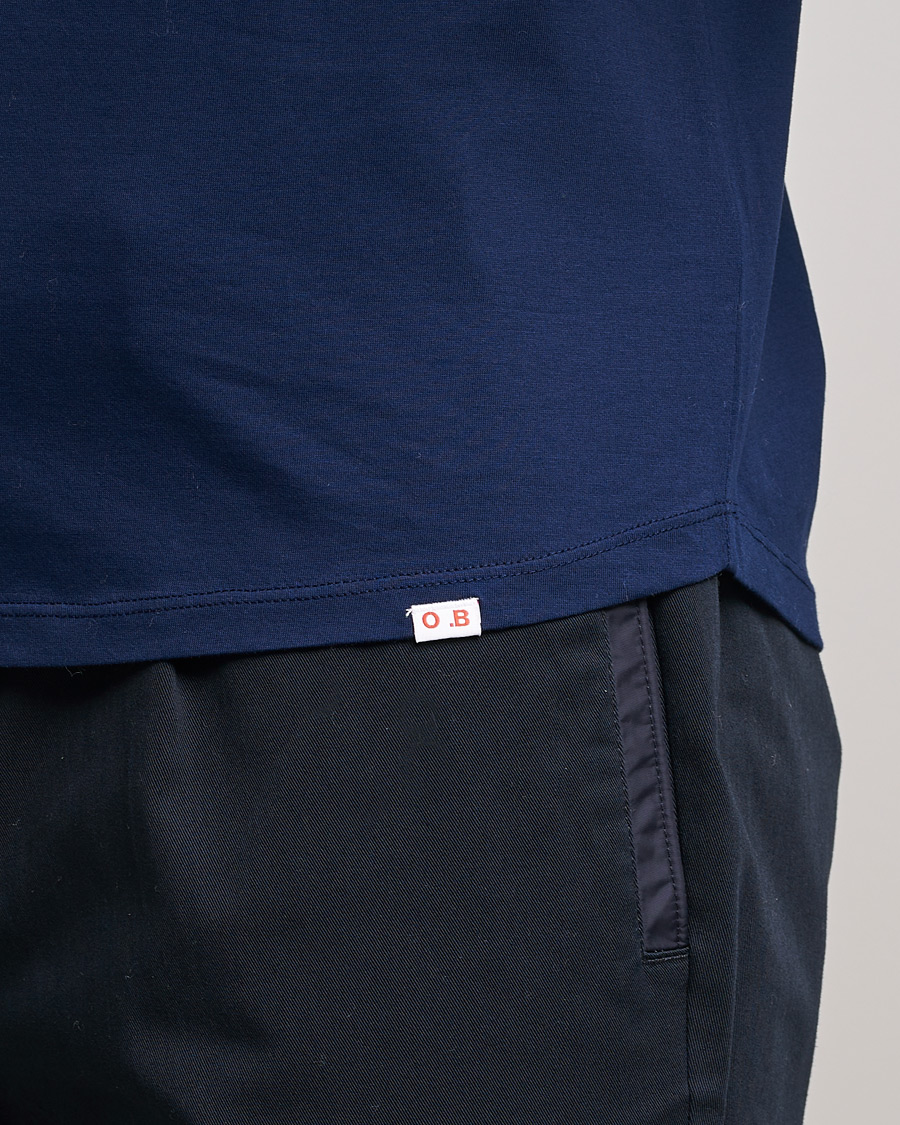 Herre | T-Shirts | Orlebar Brown | OB Crew Neck Mercerised Cotton Tee Navy