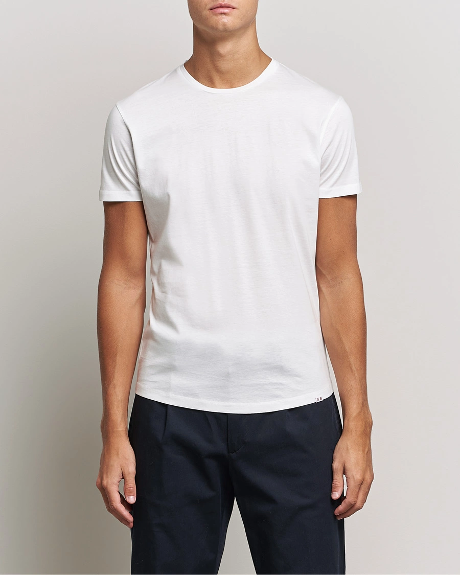 Herre | Hvide t-shirts | Orlebar Brown | OB Crew Neck Mercerised Cotton Tee White