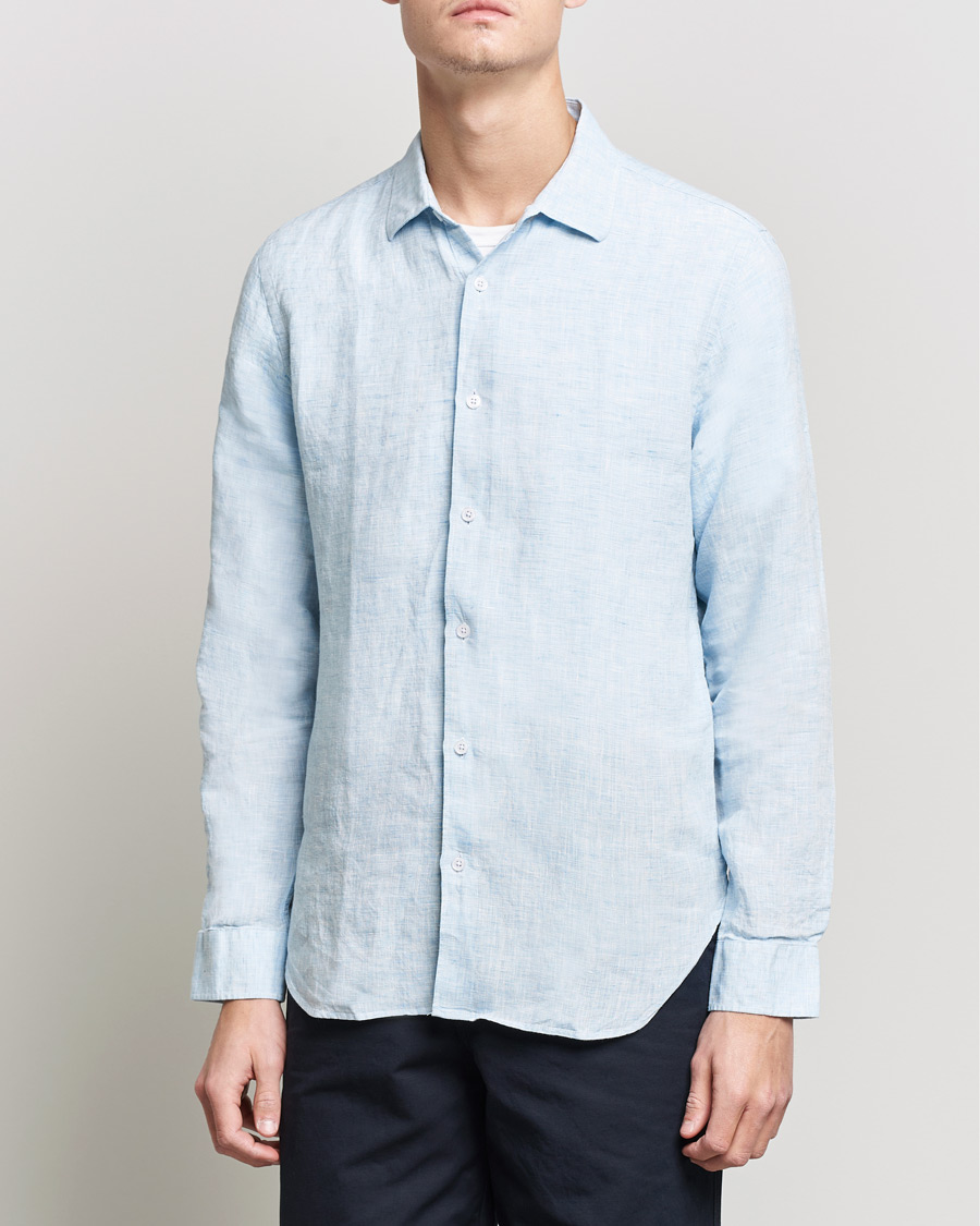 Herre |  | Orlebar Brown | Giles Linen CLS Shirt Pale Blue/White