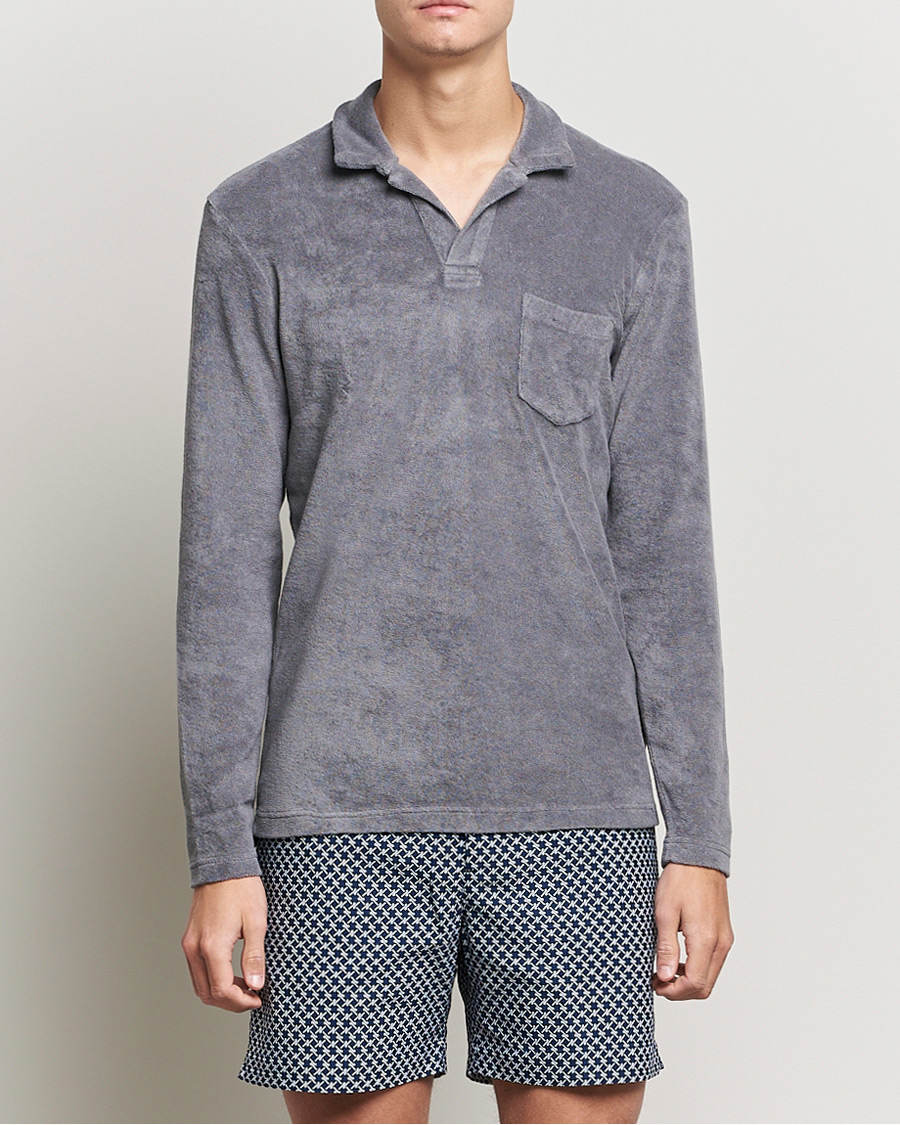 Herre | Trøjer | Orlebar Brown | Terry Long Sleeve Polo Granite