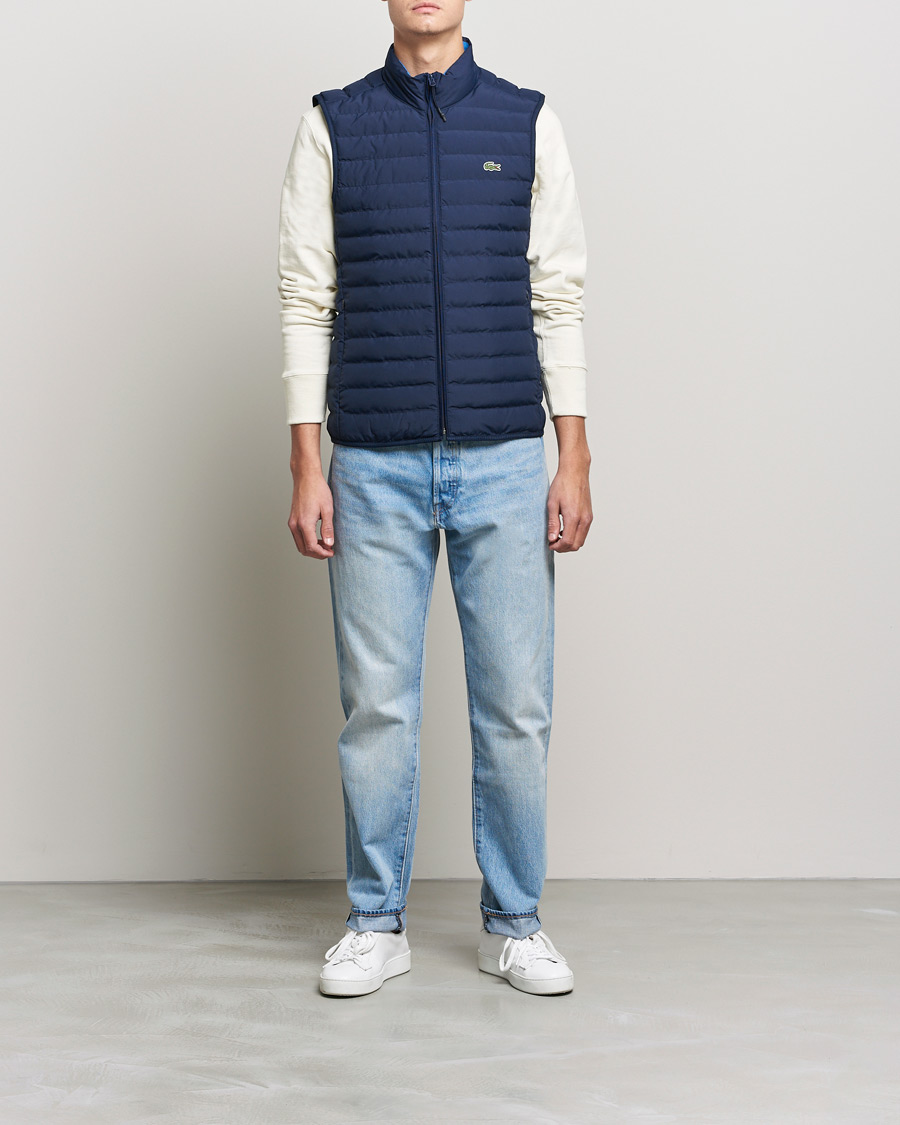 Herre | Veste | Lacoste | Lightweight Water-Resistant Quilted Zip Vest Navy Blue