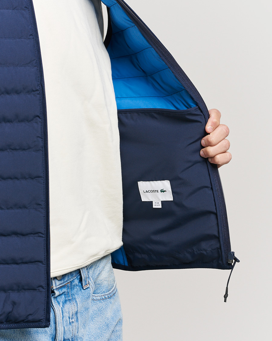 Herre | Veste | Lacoste | Lightweight Water-Resistant Quilted Zip Vest Navy Blue