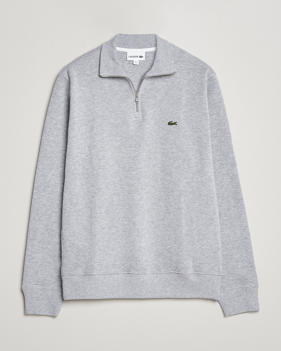 Herre | Trøjer | Lacoste | Rib Interlock Half Zip Silver Chine