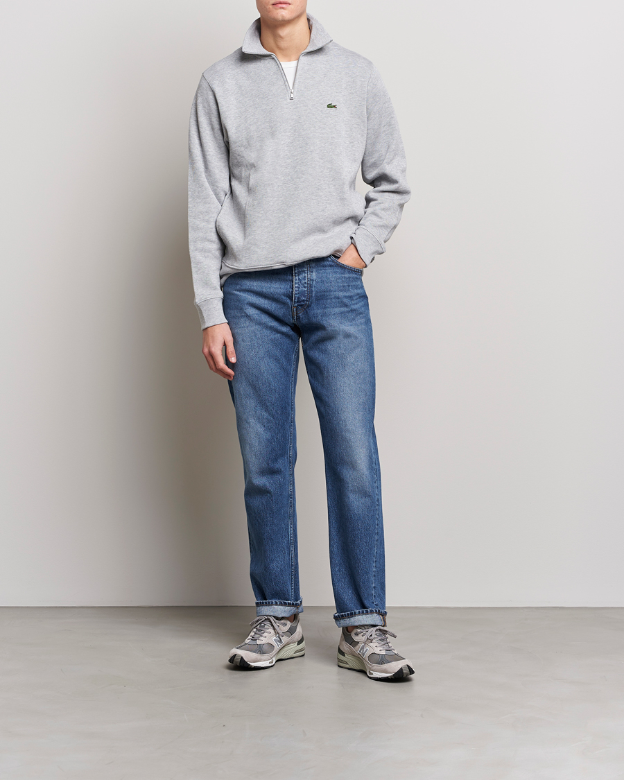 Herre | Trøjer | Lacoste | Rib Interlock Half Zip Silver Chine