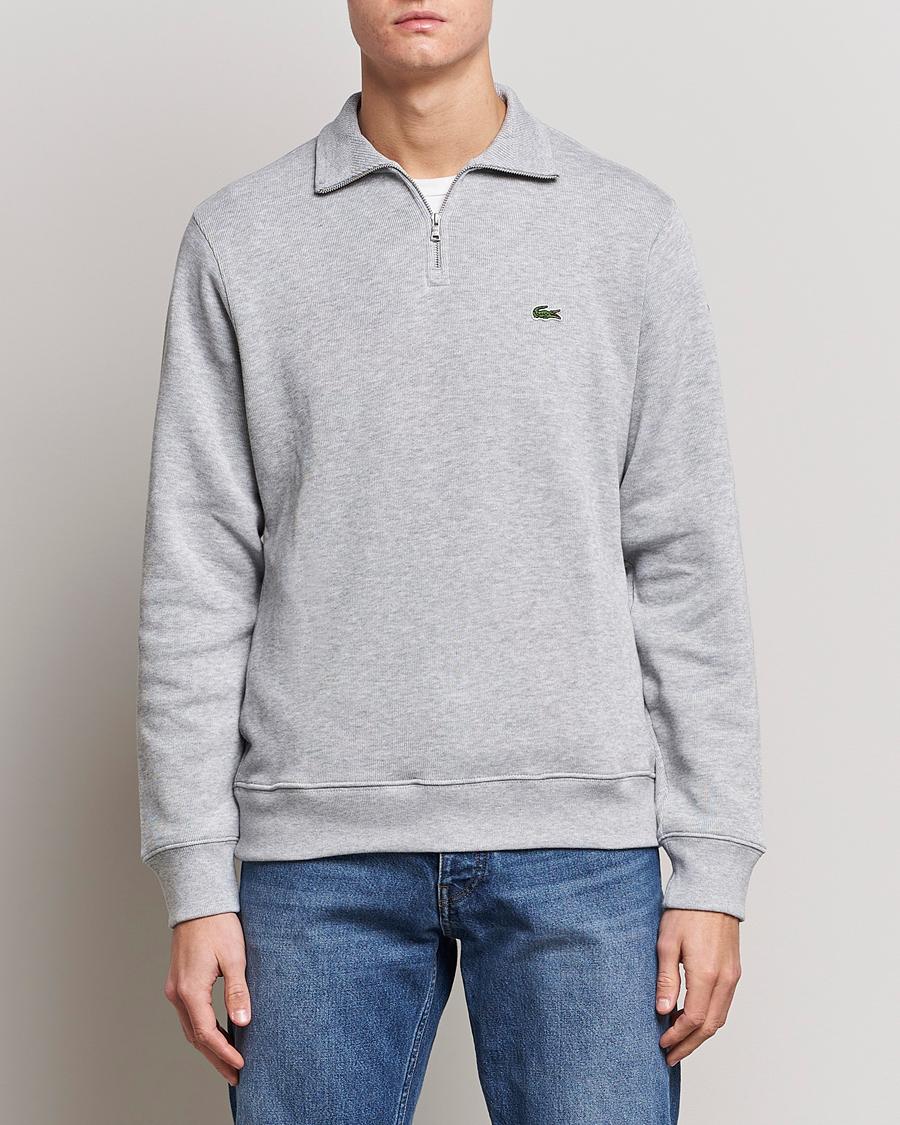 Herre | Half-zip | Lacoste | Rib Interlock Half Zip Silver Chine