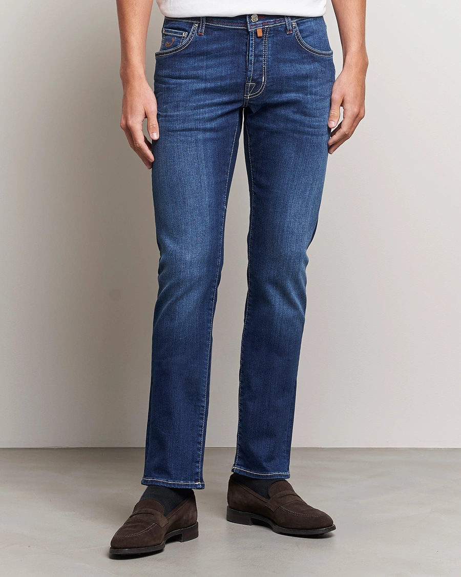 Herre | Blå jeans | Jacob Cohën | Nick 622 Slim Fit Stretch Jeans Medium Dark