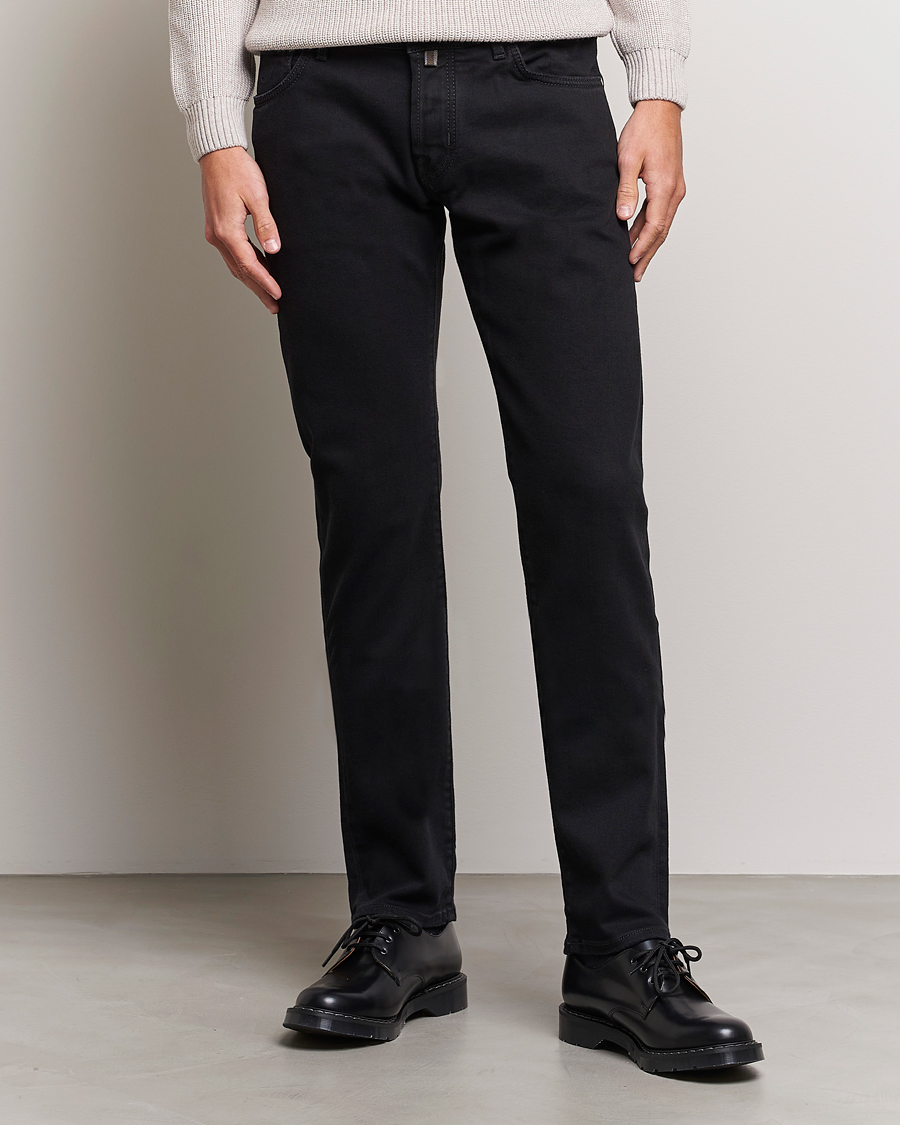 Herre | Sorte jeans | Jacob Cohën | Nick 622 Slim Fit Stretch Jeans Black Dark Wash