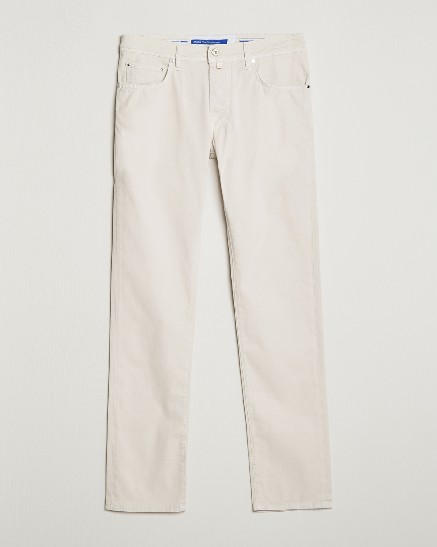 Herre | Bukser | Jacob Cohën | Bard Garment Dyed Gabardine Trousers Beige