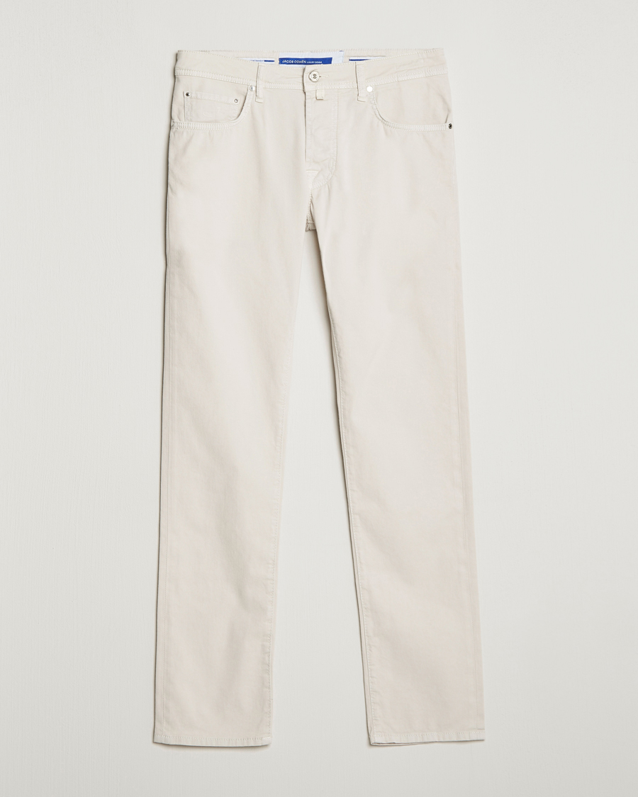 Herre |  | Jacob Cohën | Bard Garment Dyed Gabardine Trousers Beige