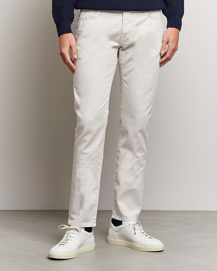 Herre | 5-pocket bukser | Jacob Cohën | Bard Garment Dyed Gabardine Trousers Beige
