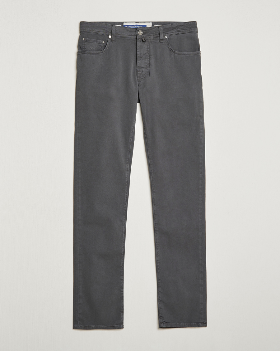 Herre |  | Jacob Cohën | Bard Garment Dyed Gabardine Trousers Grey