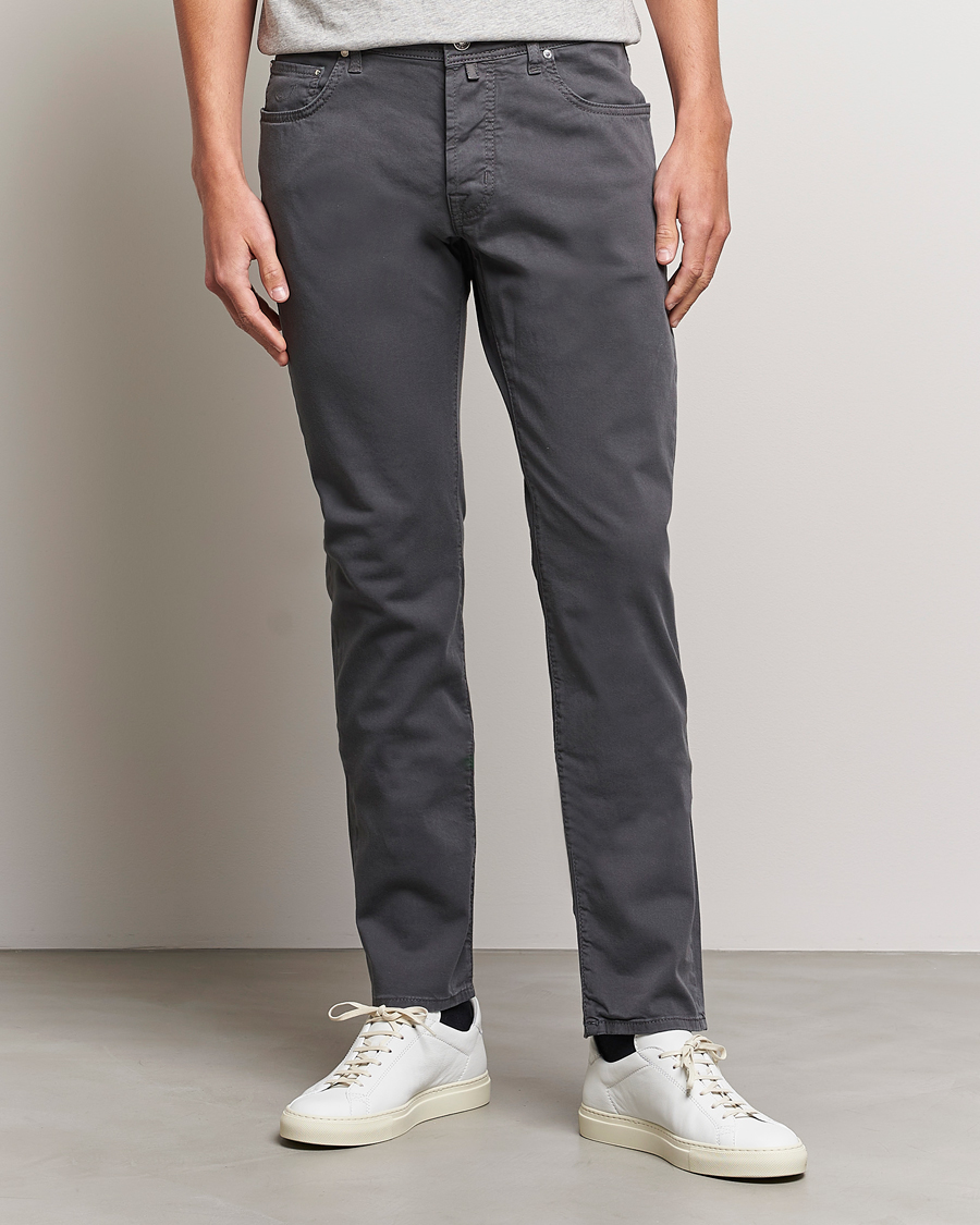 Herre | 5-pocket bukser | Jacob Cohën | Bard Garment Dyed Gabardine Trousers Grey