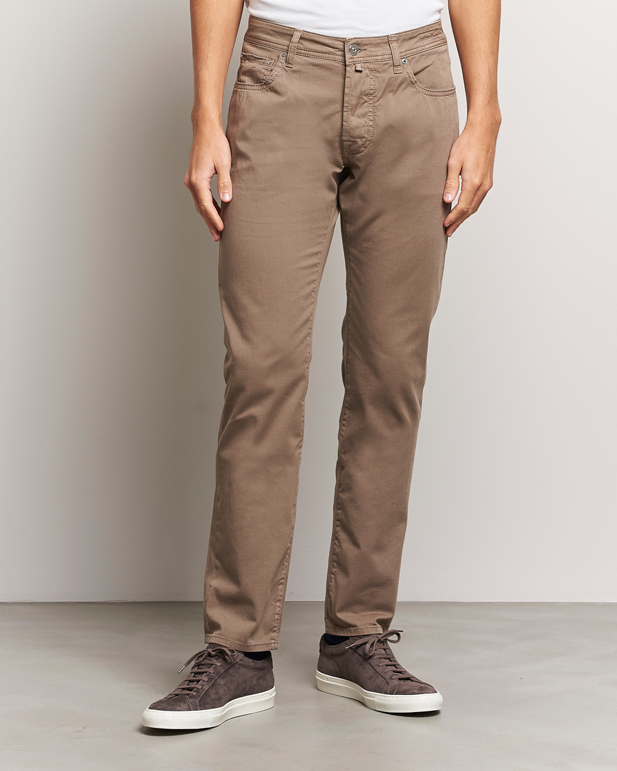 Herre | 5-pocket bukser | Jacob Cohën | Bard Garment Dyed Gabardine Trousers Khaki