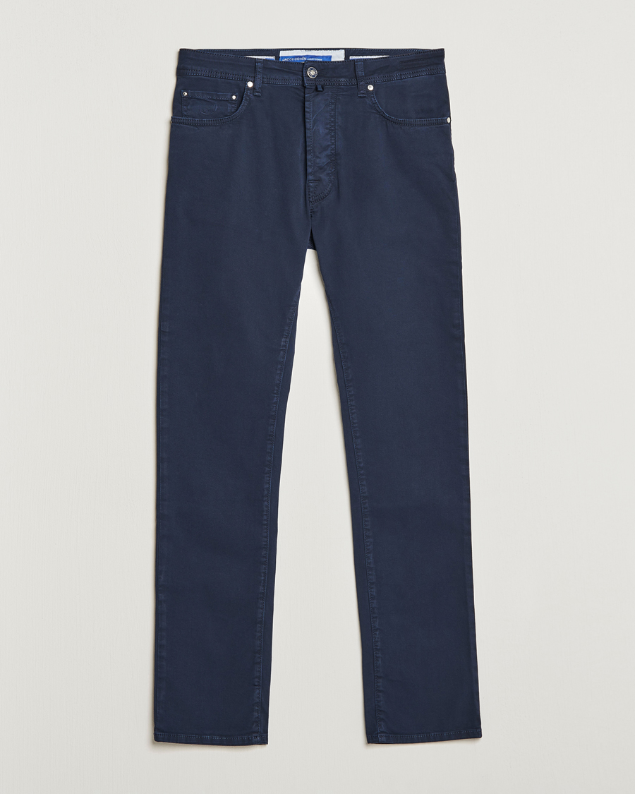 Herre |  | Jacob Cohën | Bard Garment Dyed Gabardine Trousers Navy