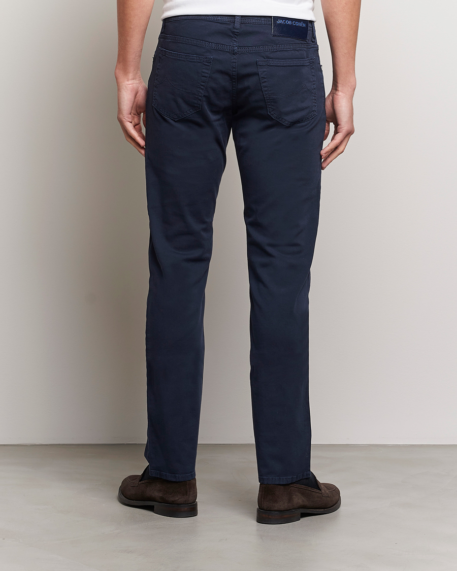 Herre | Bukser | Jacob Cohën | Bard Garment Dyed Gabardine Trousers Navy